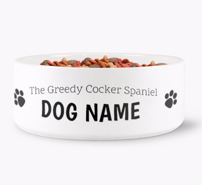 'The Greedy {breedShortName}' - Personalised Dog Bowl